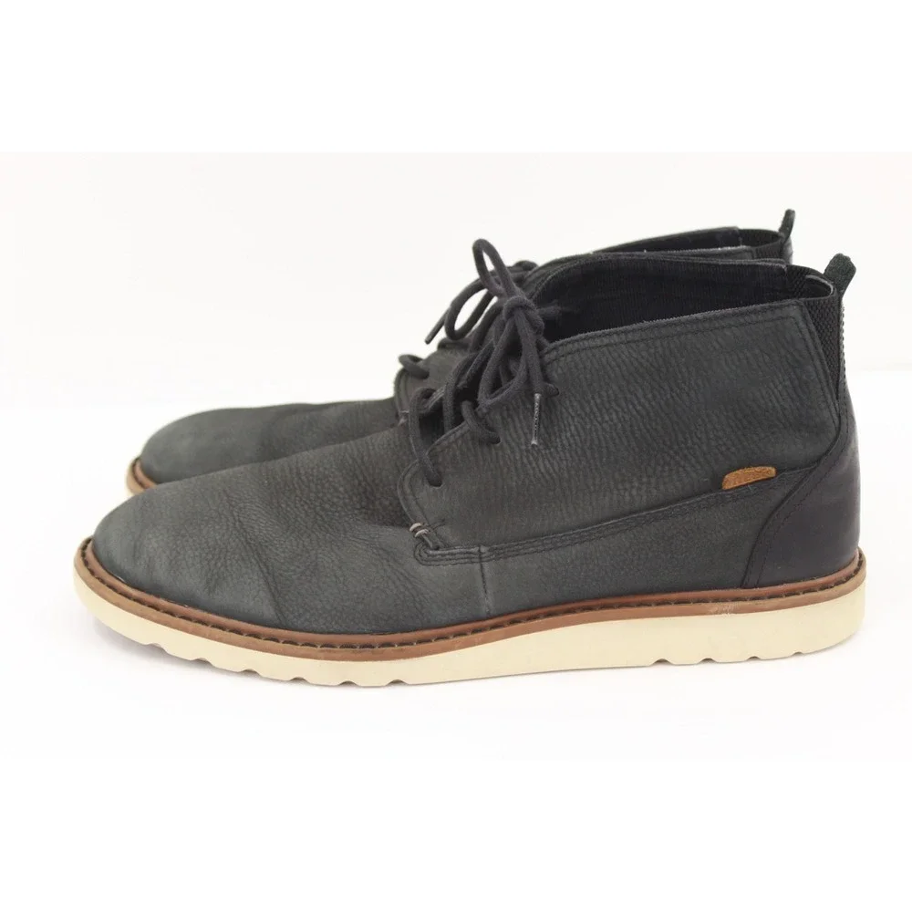 REEF Voyage Chukka Boots MENS 12‎ Black Suede Leather Casual Beach Coastal